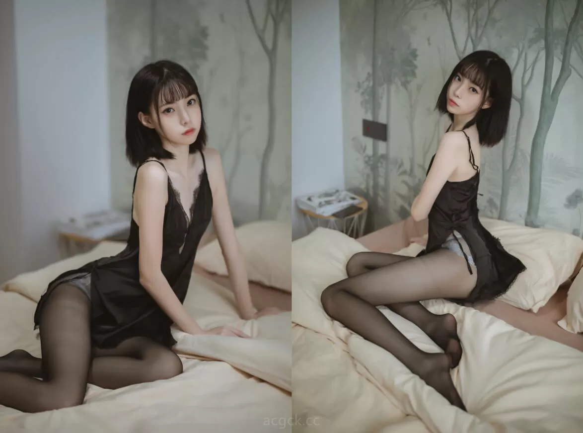 许岚LAN – 黑色蕾丝睡衣