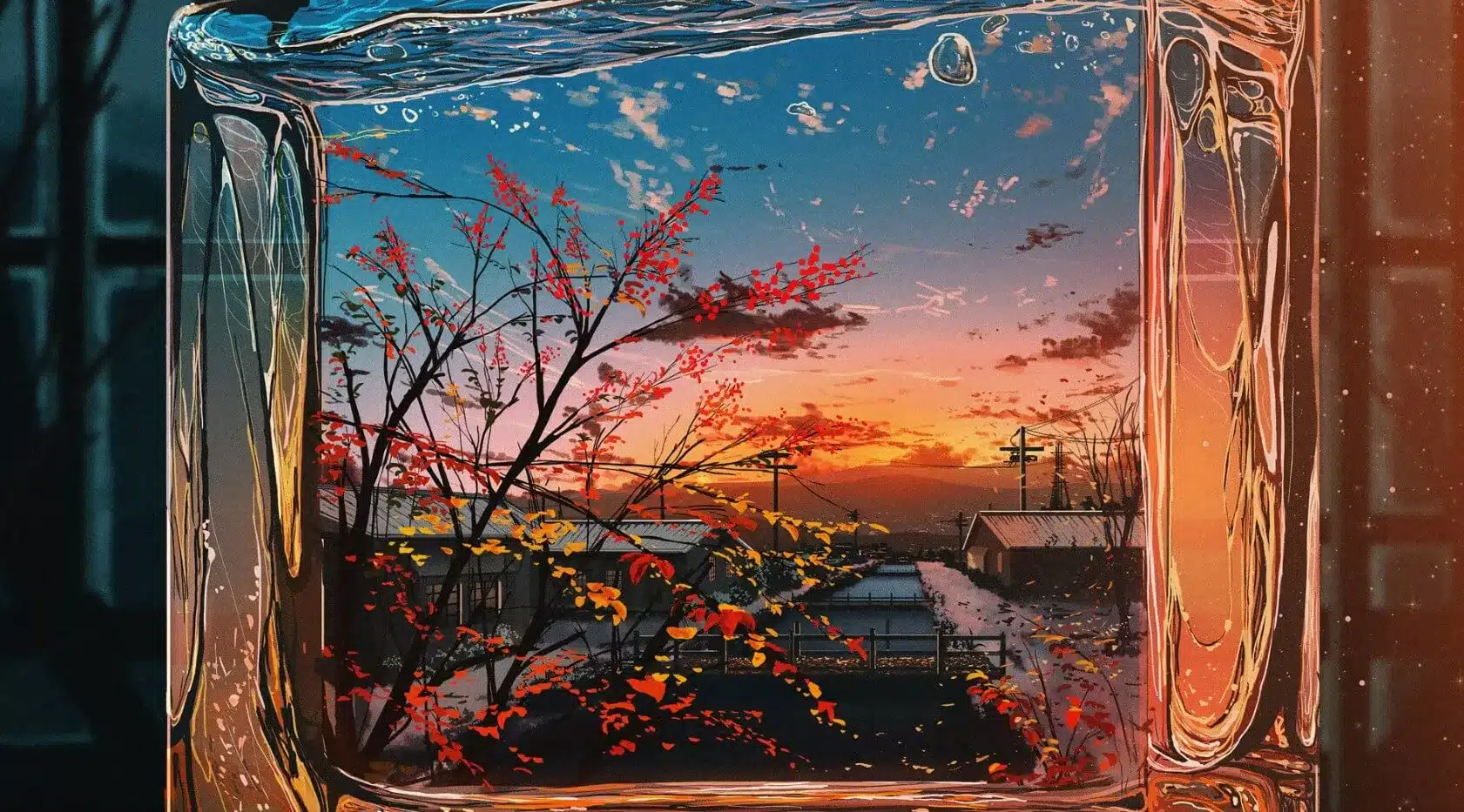 香水 风景 小镇 夕阳 4K高清动漫壁纸 4K手机壁纸