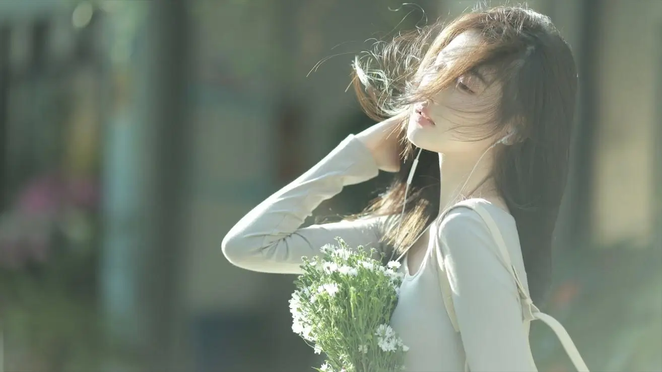 清纯 鲜花 5k女神 壁纸