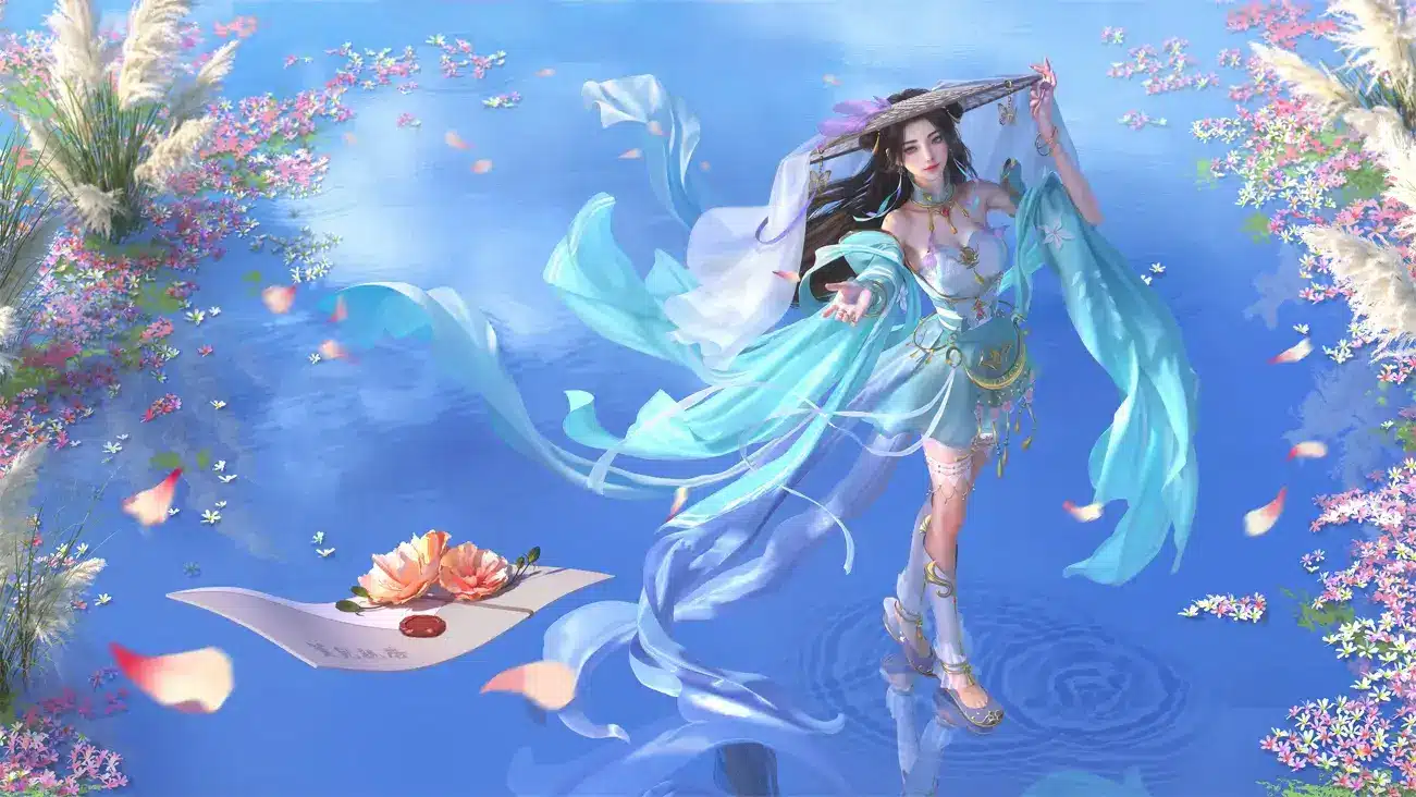 斗破苍穹 萧熏儿 3D同人 湖面 信封 4K高清 动漫壁纸
